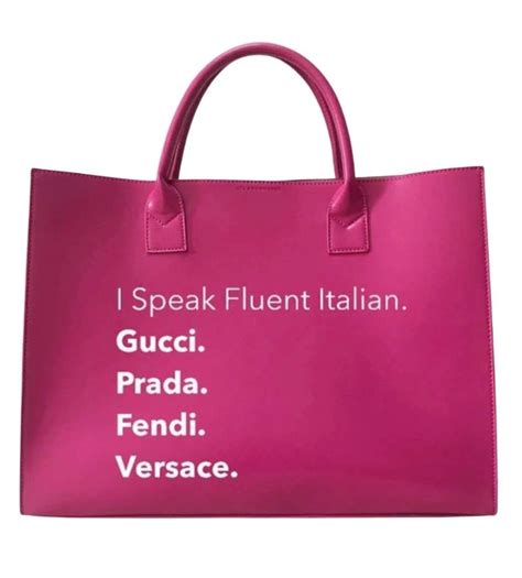 Amazon.com: I Speak Fluent Italian Gucci Prada Tote Bag